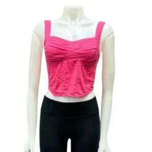 Sim &  Sam NWT Crop Tank Pink 100% Cotton Size Small